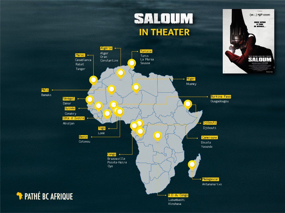 A map of major cities across Africa where Saloum has been shown.